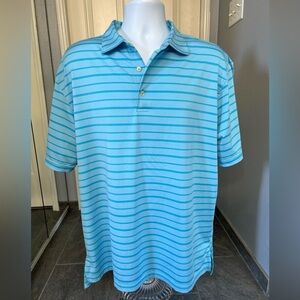 Peter‎ Millar Southern Comfort 4e Blue Striped Golf Polo Shirt